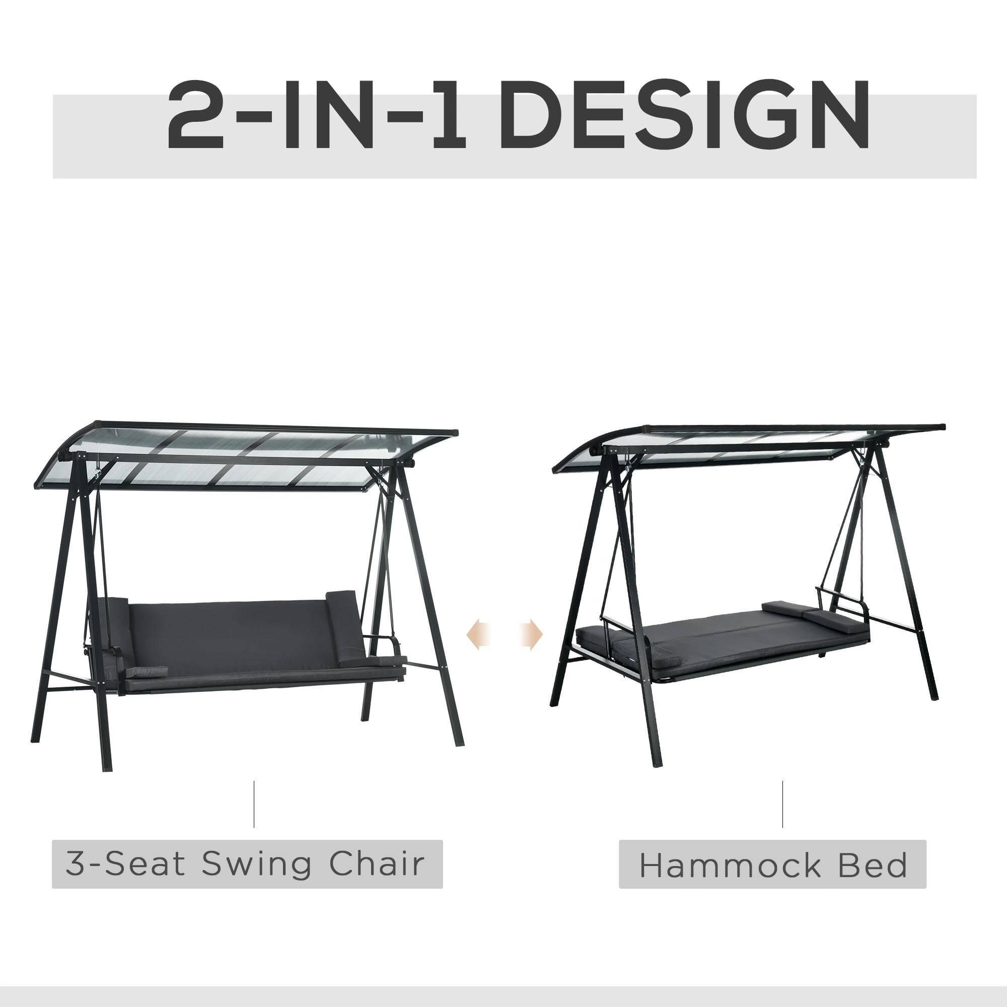 2-IN-1 DESIGN

3-Seat Swing Chair

Hammock Bed