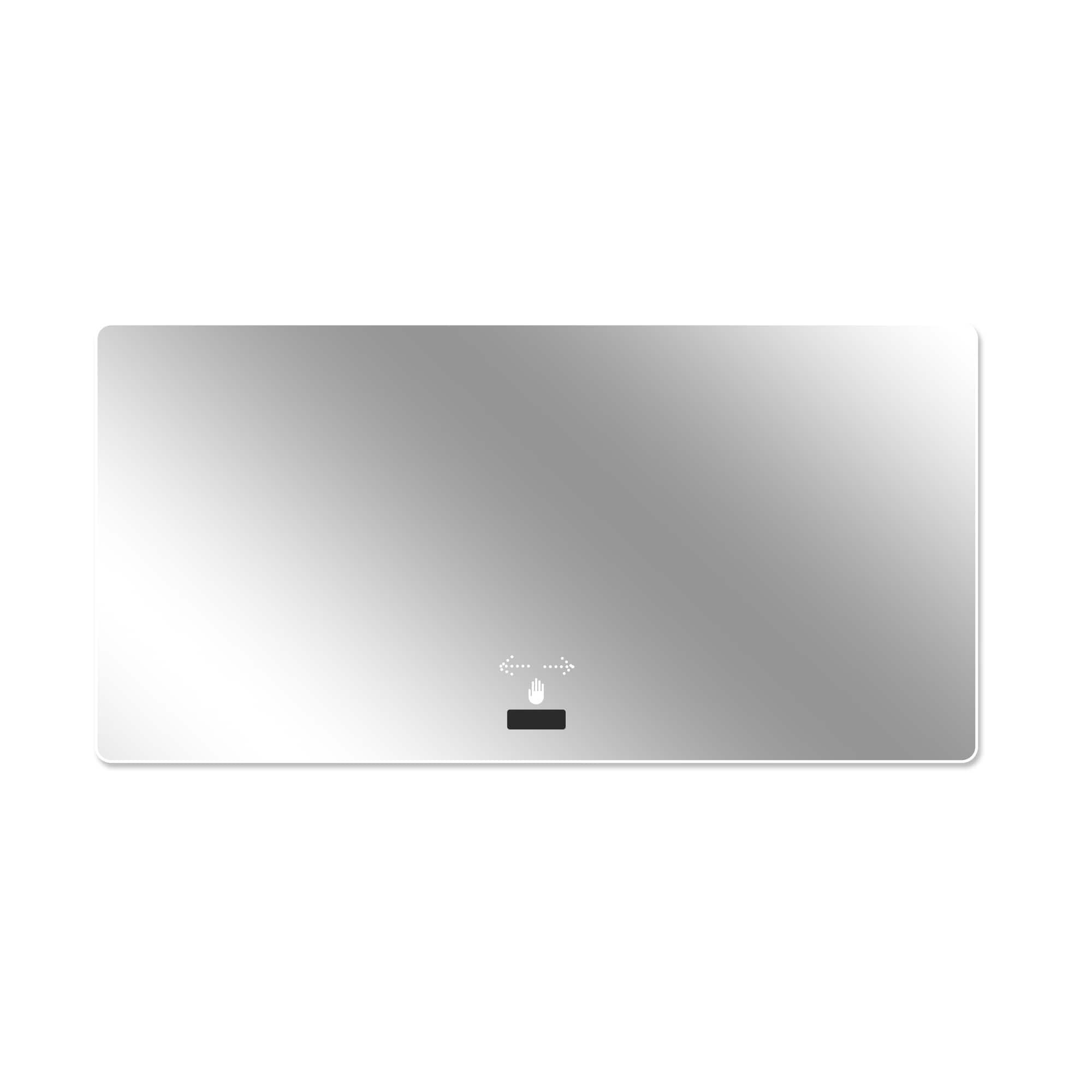 Ecooso - 48x32in Frameless LED Bathroom Mirror, Backlit, Tri-Color Dimming, Waterproof, Anti-Fog Sensor - Silver
