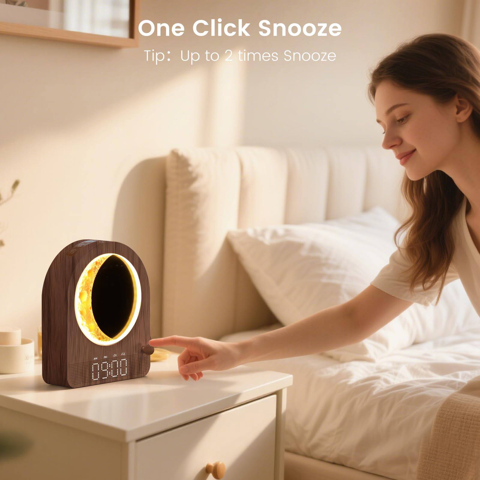 One Click Snooze  
Tip: Up to 2 times Snooze