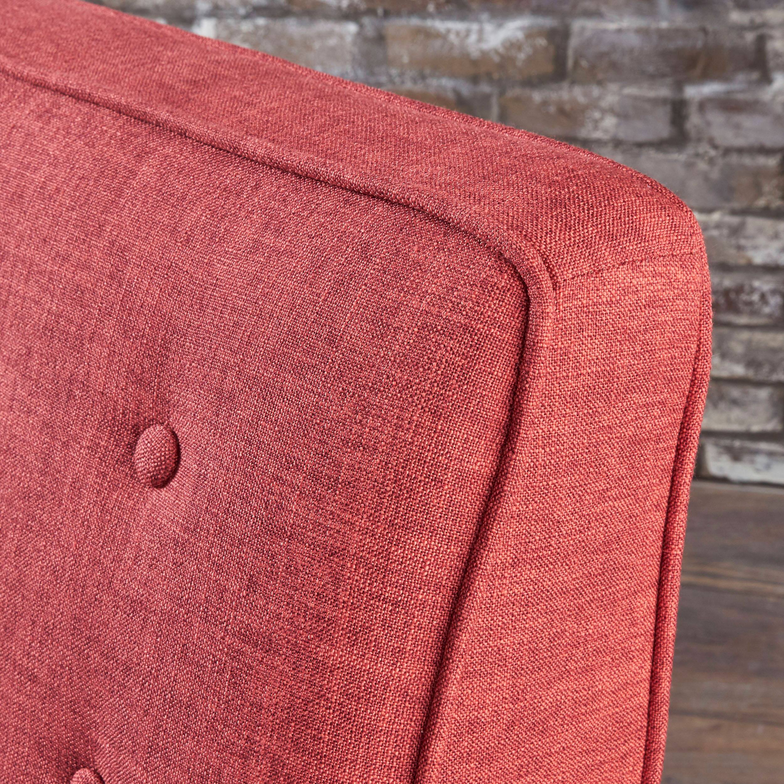 Left. APRILSOUL - Fabric Recliner Chair Mid Century Modern Pushback Single Sofa Thicker Cushion Tufted Wooden Leg - Red.