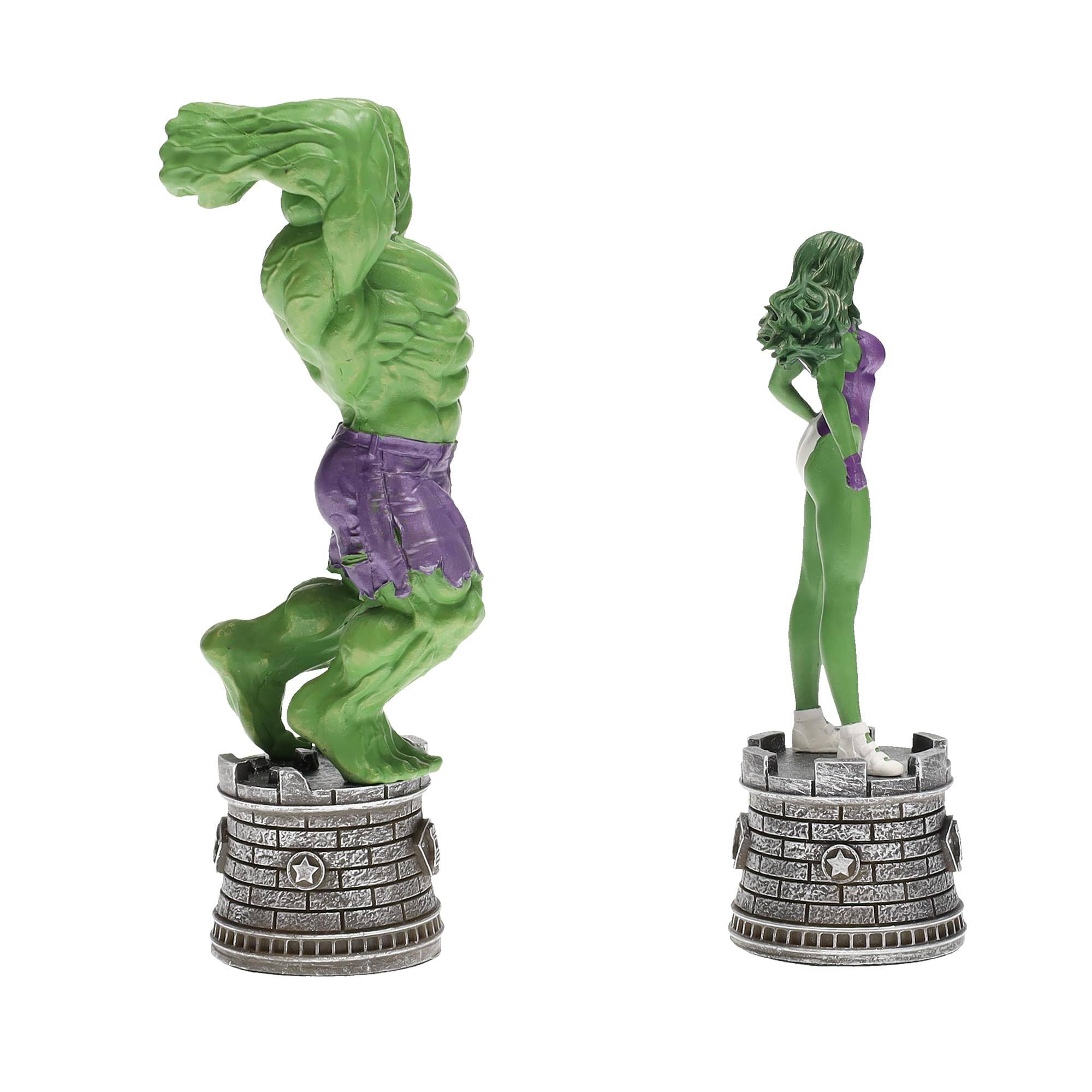Alt View 5. Marvel - Marvel Chess Collection Special #1 Hulk & She- Hulk | Chess Pieces Only - Green.