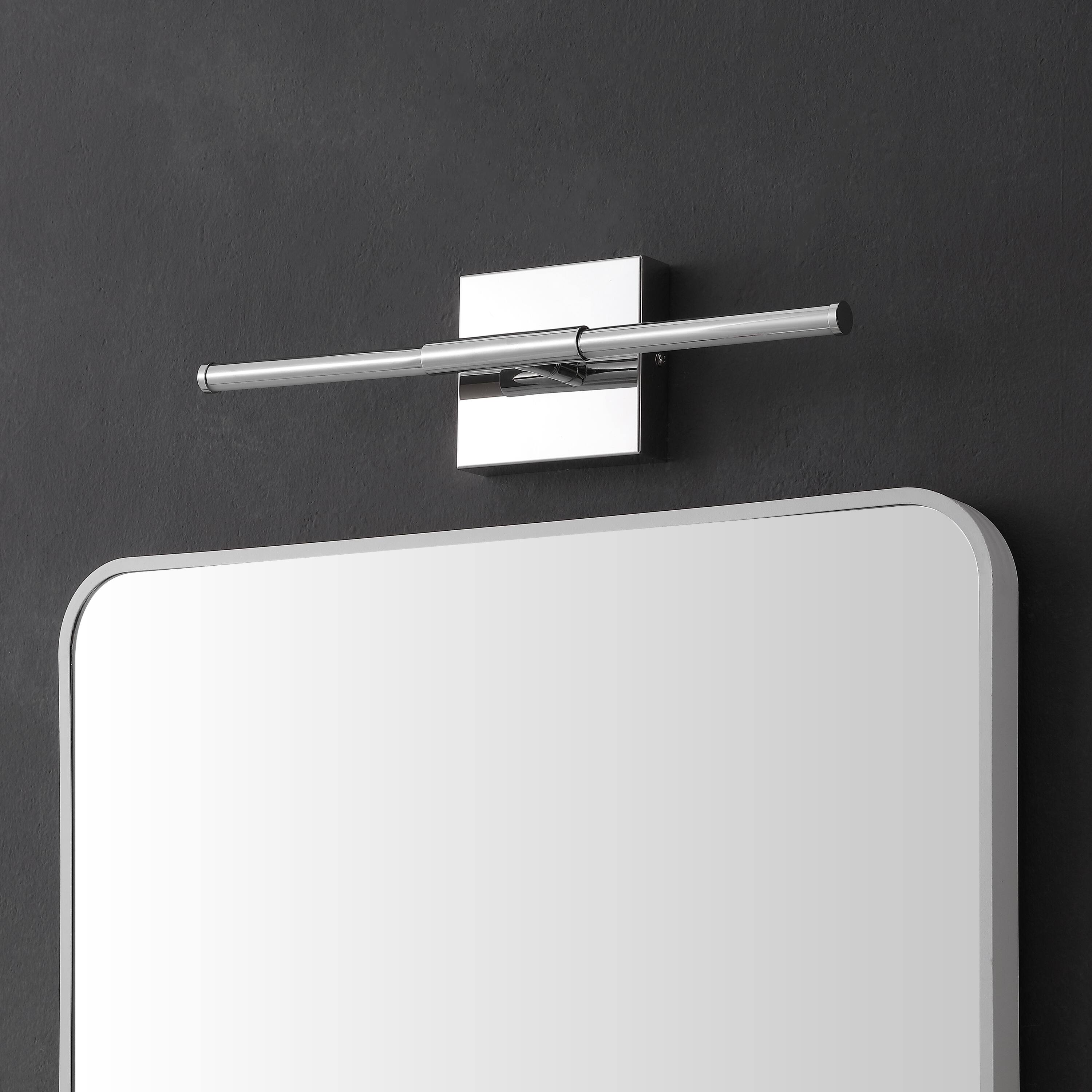 Alt View 10. Jonathan Y - McKenna 16.25" Modern Minimalist Dimmable Integrated LED Metal Wall Sconce, Chrome - Chrome.