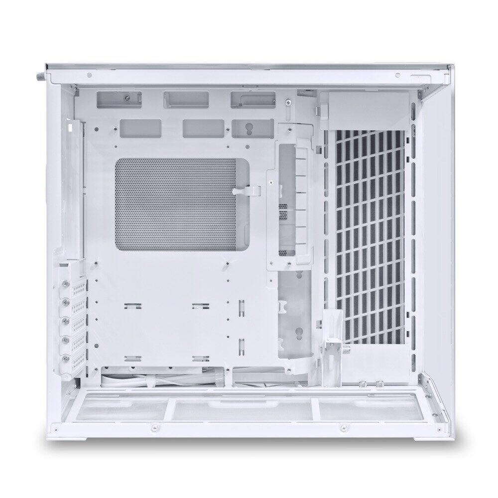 Left. Lian Li - O11D MINI V2 Compact ATX Mid-Tower Airflow Case Panoramic View Fully Ventilated Airflow Adjustable I/O, O11DMIV2W - White.