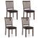 Front. Costway - Modern Dining Chair Set of 4 with Slanted High Backrest Wear-resistant PVC Leather - Cappuccino, Black.