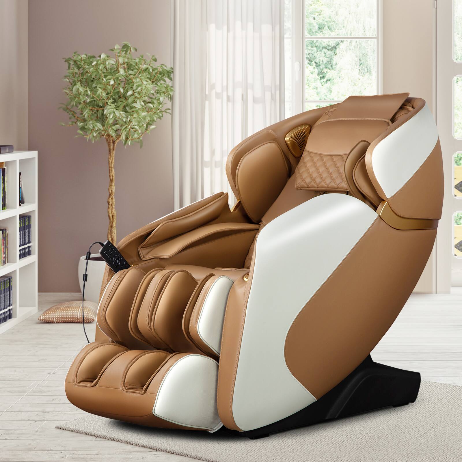 Alt View 1. Relaxe - Relaxe Zero Gravity Shiatsu Massage Chair with Heating (SL-Track) - Coffee.
