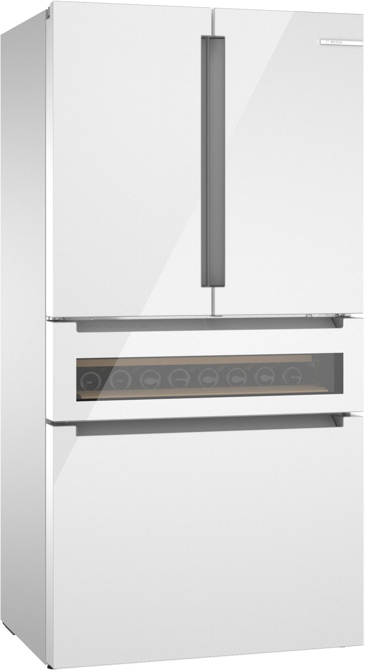 Alt View 8. Bosch - 800 Series 36 in. Wide 20.5 Cu. Ft. French Door Bottom Freezer Freestanding Smart Refrigerator with Refreshment Center - White.