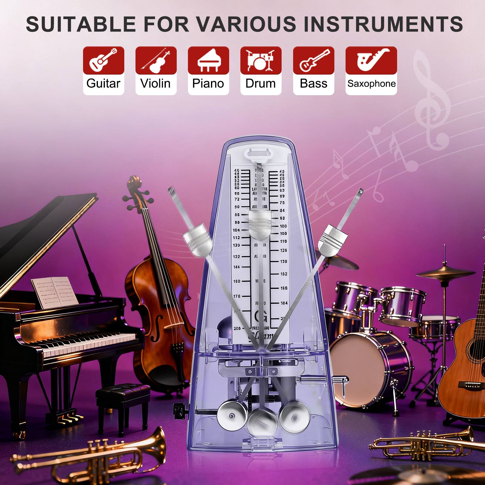 SUITABLE FOR VARIOUS INSTRUMENTS  
Guitar  
Violin  
Piano  
Drum  
Bass  
Saxophone