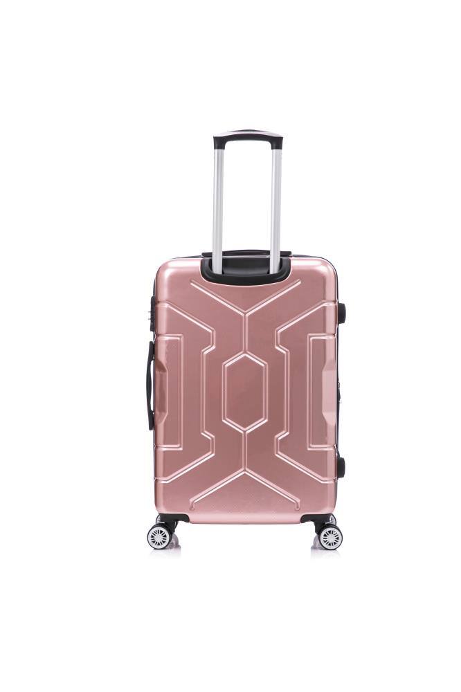 Back. BreeBe - Luggage set PC material four piece travel luggage set, with rotating wheels and a sense of technology - Rose Gold , Blakc.
