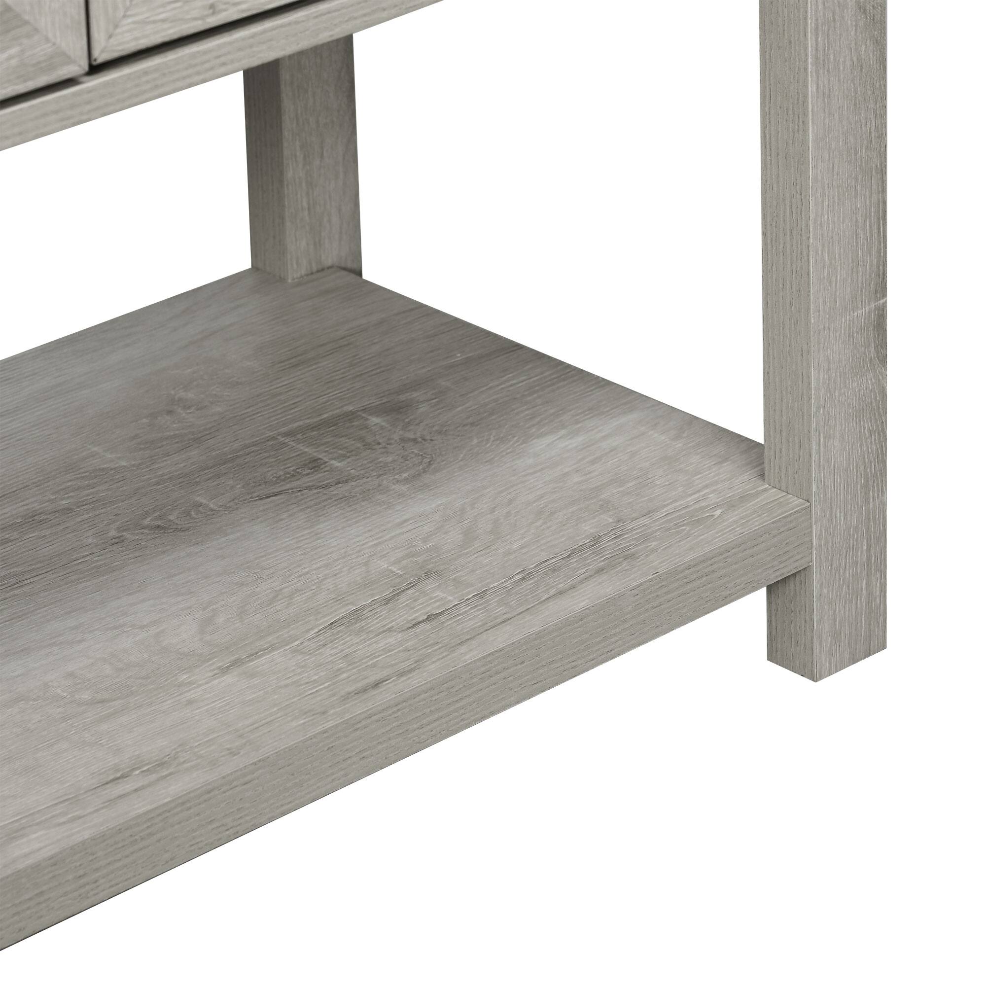 Alt View 8. Homcom - Farmhouse Double Door Coffee Bar Cabinet, Console Table, Sideboard Buffet Cabinet with Bottom Shelf for Living Room - Light Gray.