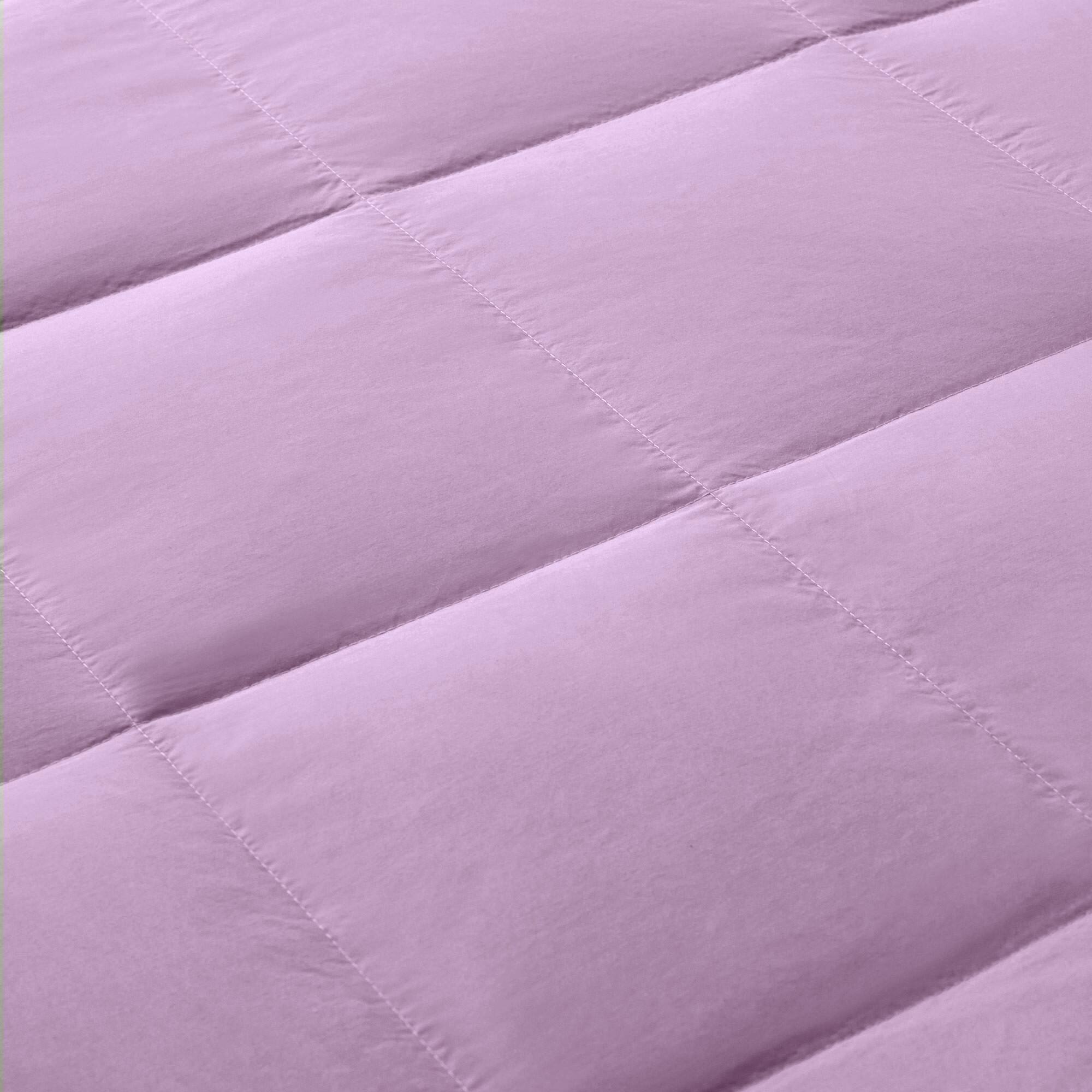 Left. Peace Nest - Peace Nest Lightweight Feather Down Throw Blanket, Purple - Purple.
