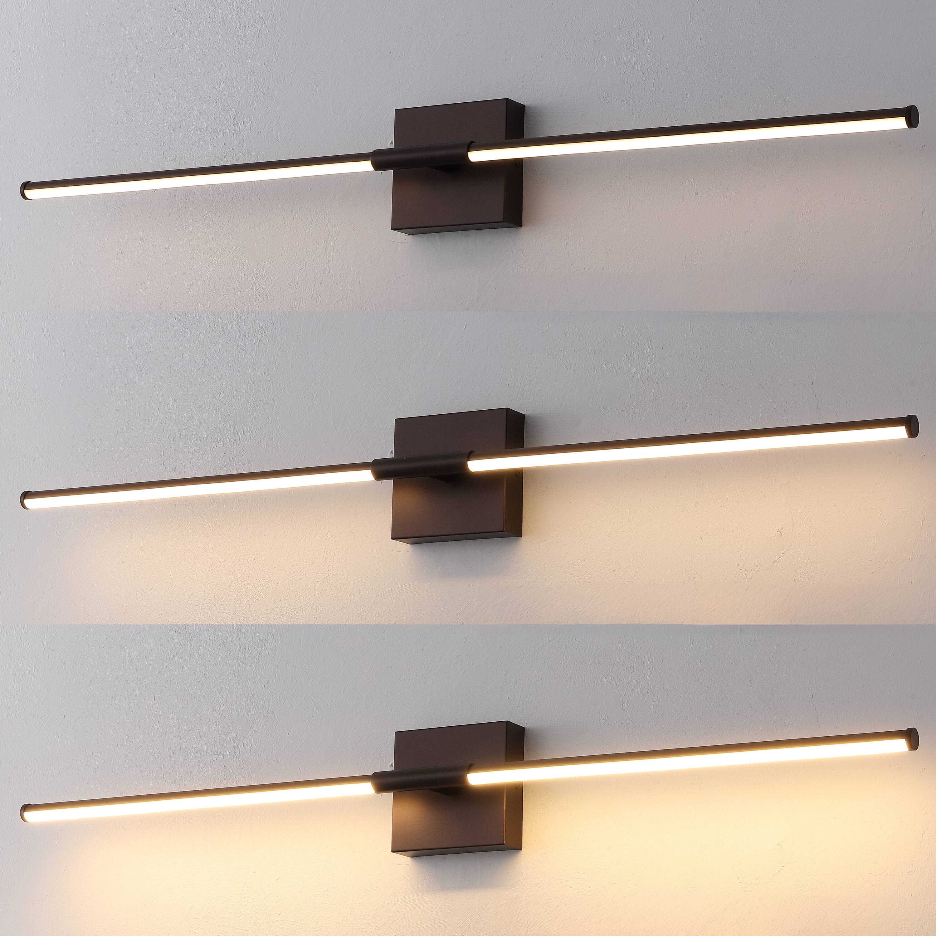 Alt View 8. Jonathan Y - McKenna 32" Modern Minimalist Dimmable Integrated LED Metal Wall Sconce, Oil Rubbed Bronze - Oil Rubbed Bronze.