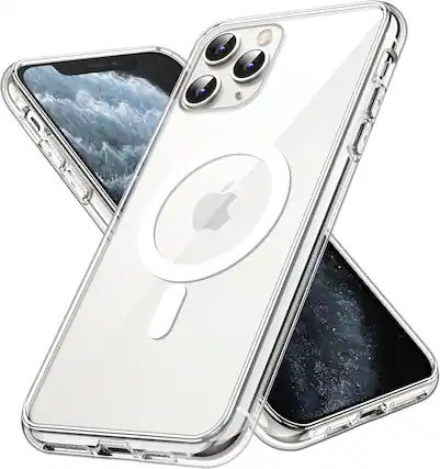 Front. Entronix - Entronix Magnetic Case for iPhone 11 Pro Max - Durable Clear Hard Back Protection - Clear.