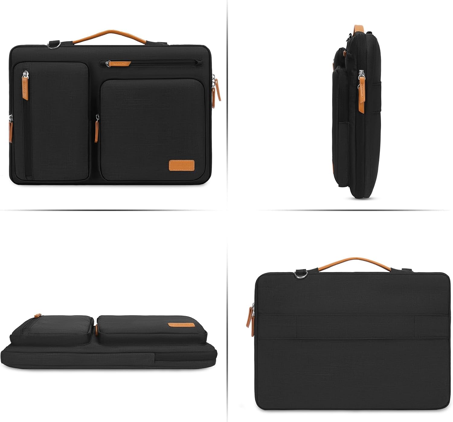 Alt View 3. mosiso - Laptop Shoulder Bag 14 Inch, 360 Protective Computer Messenger Bag for HP Lenovo Dell ASUS Acer - Black.