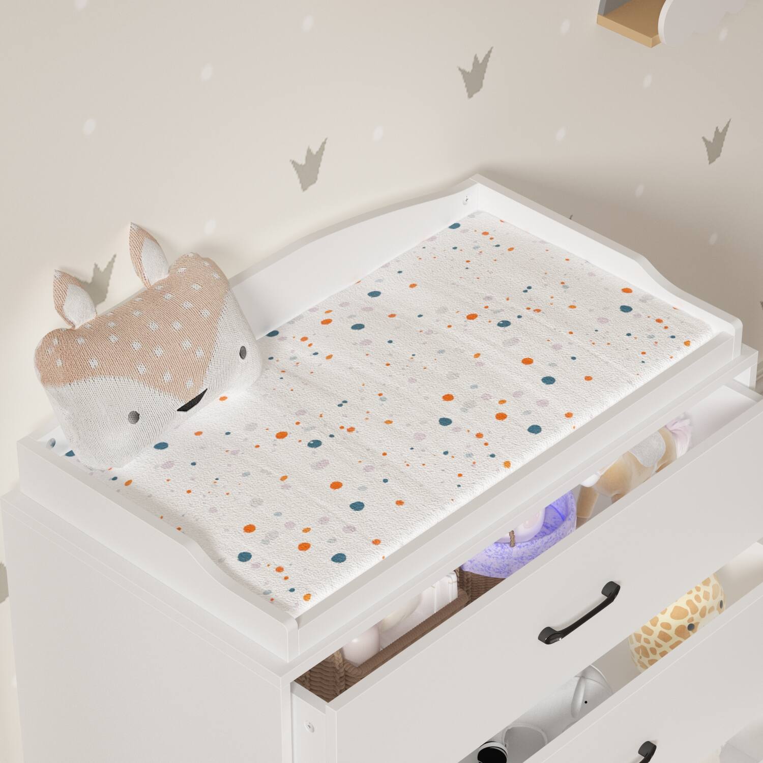 Alt View 2. FUFU & GAGA - FUFU&GAGA Compact 3 - Drawer Vertical Dresser for Small Spaces – White, Cozy Home Style - White.