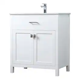 Elegant Kitchen and Bath - 30 Inch SIngle Bathroom Vanity In - White