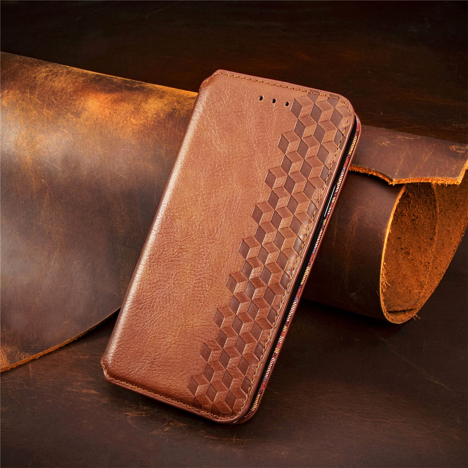Dteck - Magnetic Retro PU Leather Wallet Case For Apple iPhone 17 Card Slots Kickstand Flip Protective Phone Cover - Brown price history on PriceWatchPro