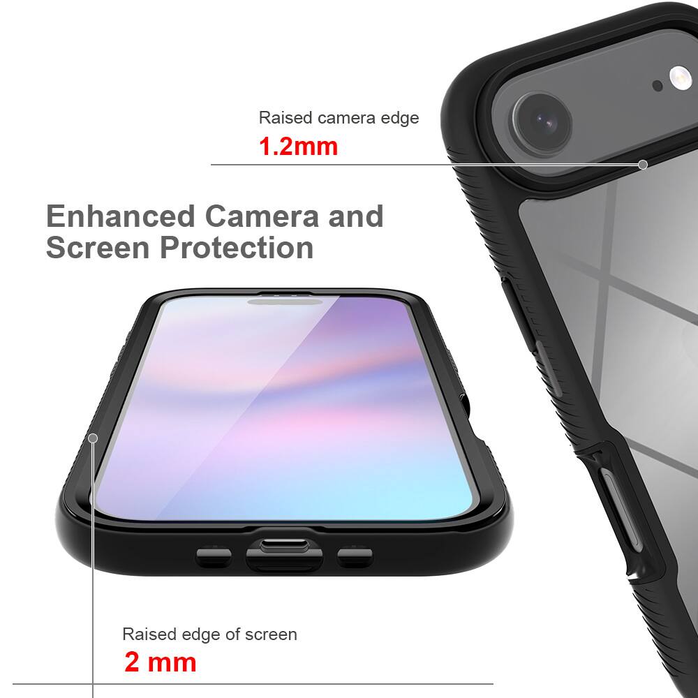 Raised camera edge 1.2mm  
Enhanced Camera and Screen Protection  
Raised edge of screen 2 mm