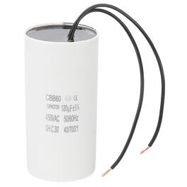 Unique Bargains - 120uF CBB60 Running Capacitor, AC 450V 2 Wires 50/60Hz for Refrigerators, Washing Machines, Water Pumps - White