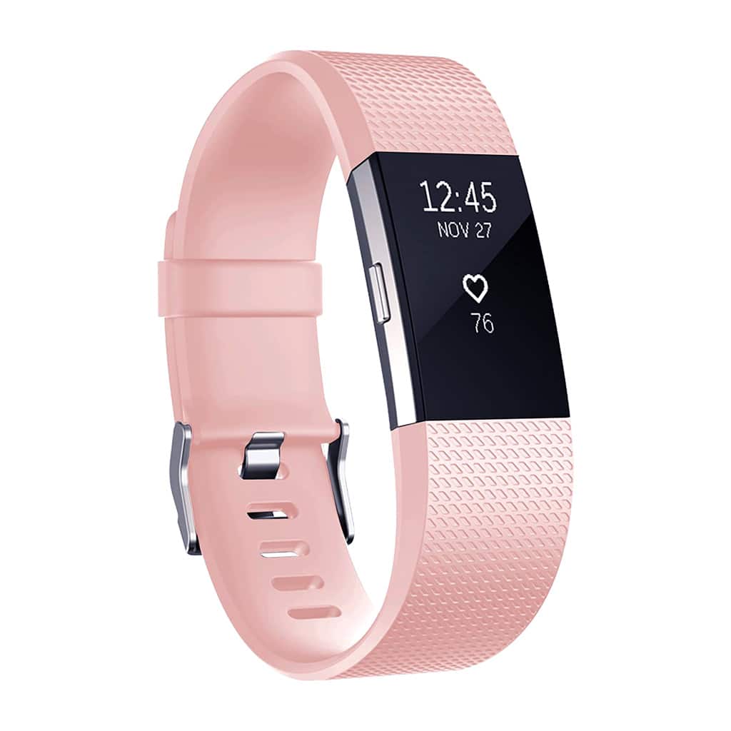 StrapsCo - Active Band Silicone Rubber Watch Strap For Fitbit Charge 2 (Short-Medium) - Dusty Pink