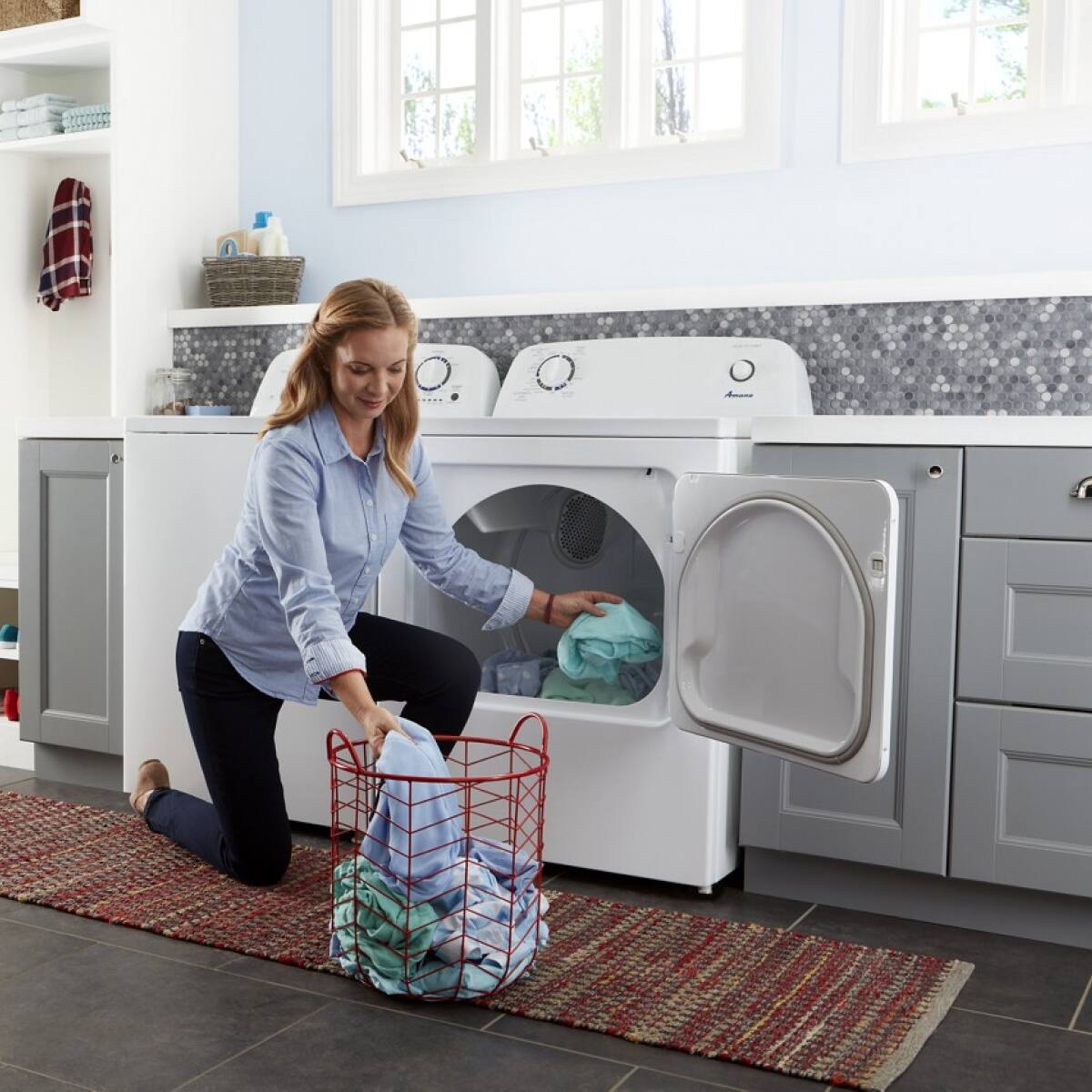 Alt View 8. Amana - Amana - 6.5 Cu. Ft. Electric Dryer with Automatic Dryness Control - White - White.