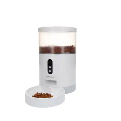 Front. RadioShack - Smart Pet Feeder with Camera – Scheduled Feeding, 4 lb Capacity, HD Video, Two-Way Audio 6301923 - White.