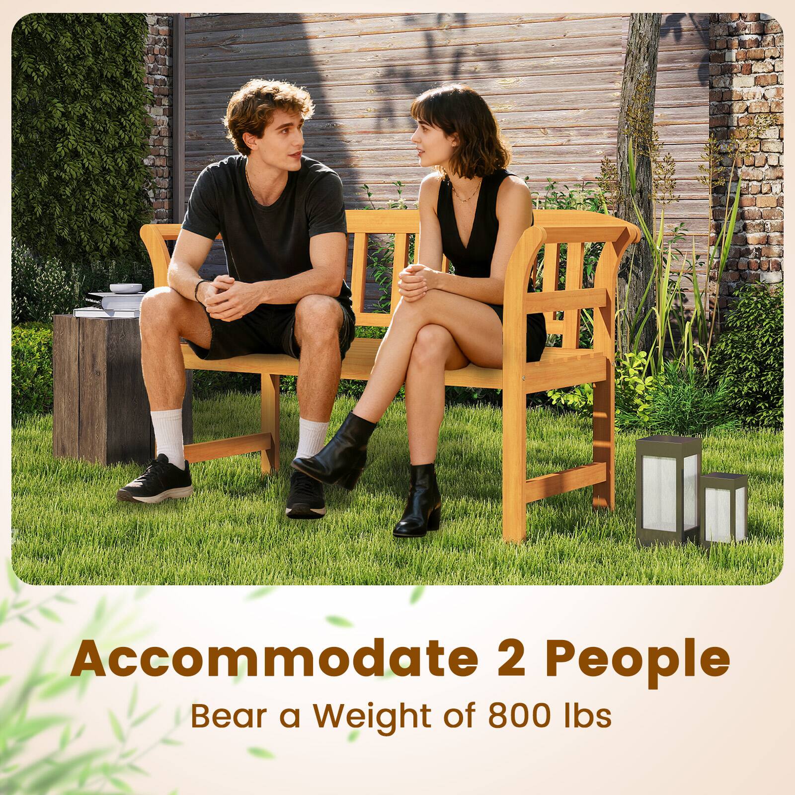 Accommodate 2 People  
Bear a Weight of 800 lbs