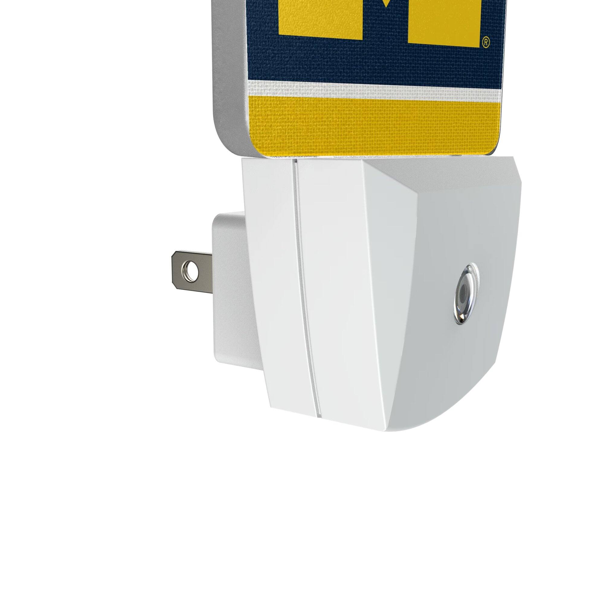 Alt View 2. Keyscaper - Michigan Wolverines Stripe Design Nightlight 2-Pack - Multicolor.