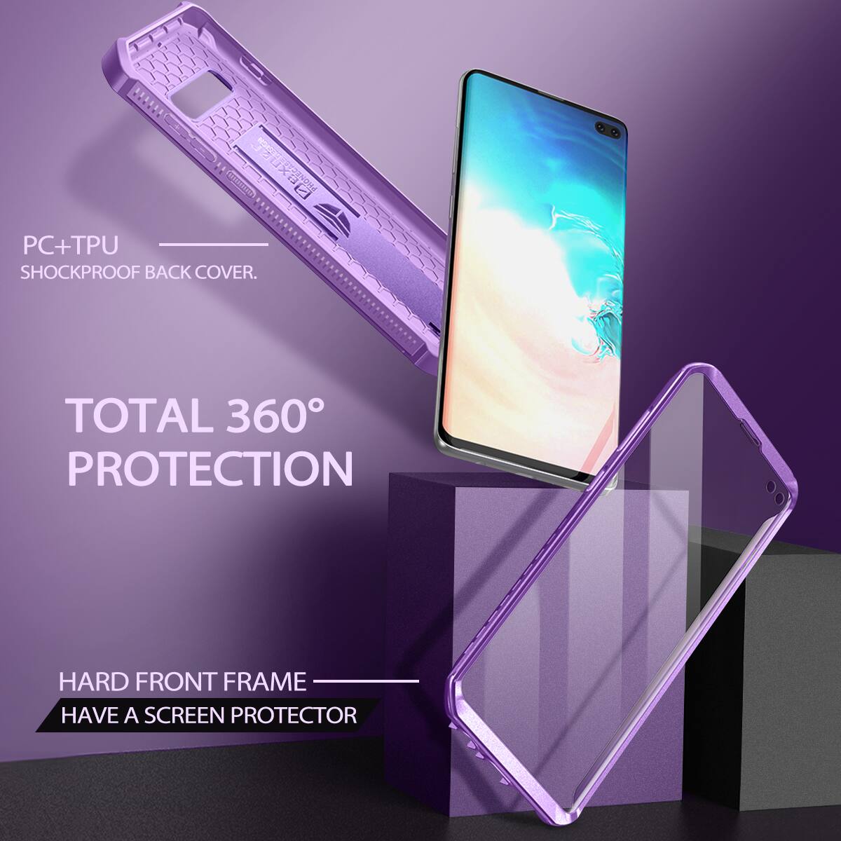 PC+TPU SHOCKPROOF BACK COVER.  
TOTAL 360° PROTECTION  
HARD FRONT FRAME  
HAVE A SCREEN PROTECTOR