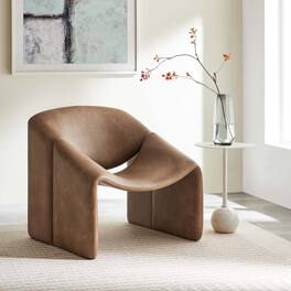 Vivi Vegan Leather Accent Chair by Modway - Brown