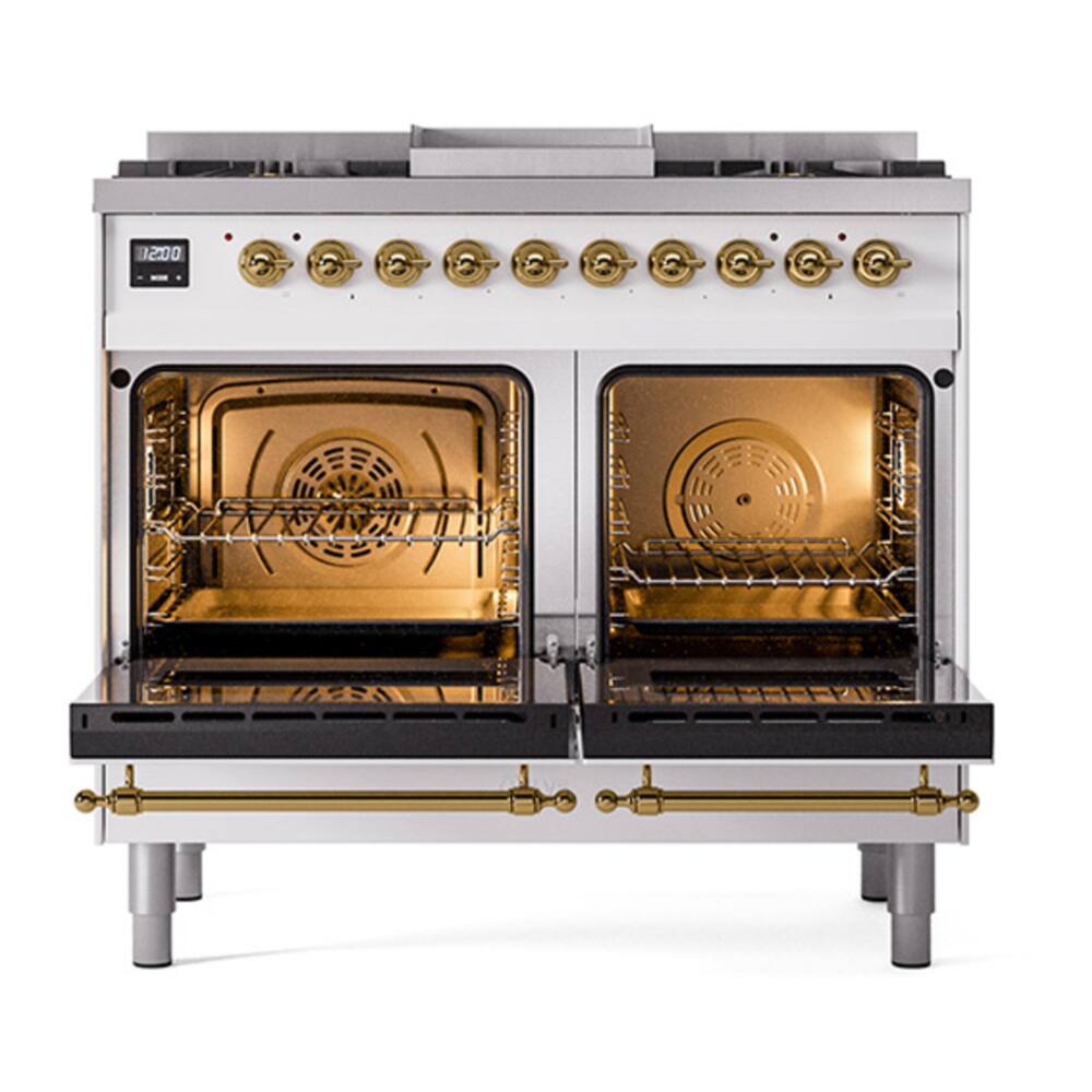 ILVE Nostalgie II Series 40 in. Dual Fuel Range with 6 Sealed Burners ...