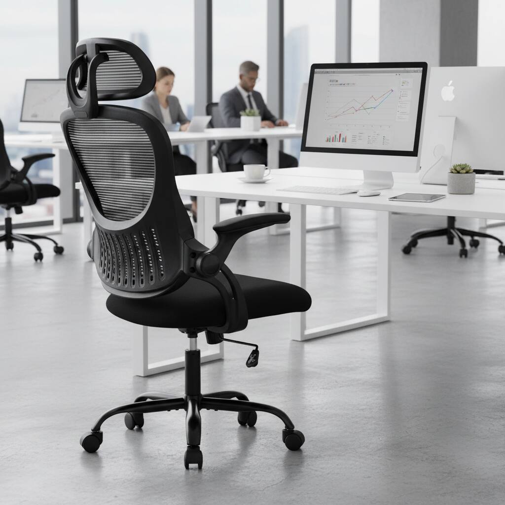 Alt View 5. AOITUN - Ergonomic Office Chair with Lumbar Support, High Back Mesh Chair for Home Office - Black.