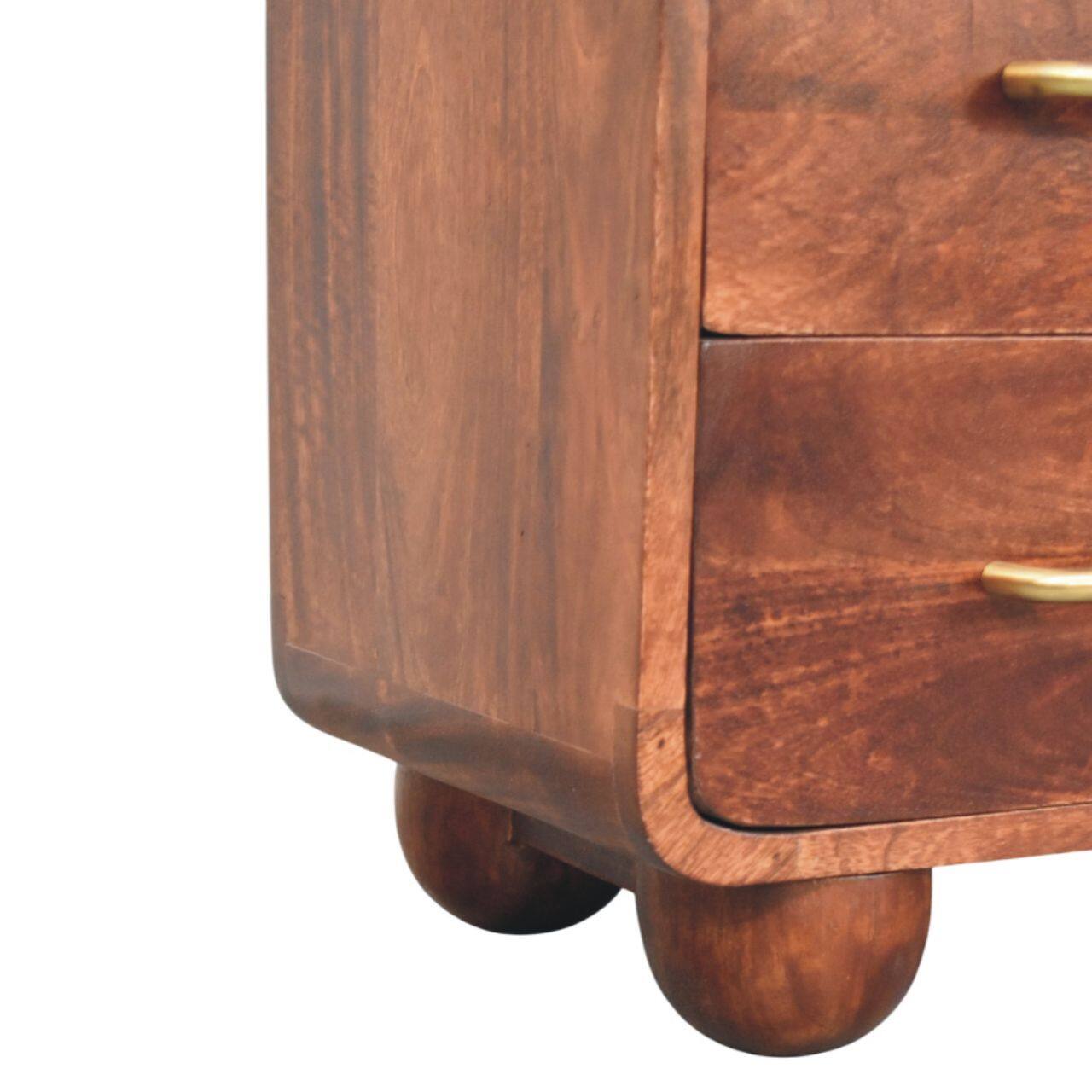 Alt View 2. Artisan Furniture - Artisan Furniture Solid Wood 3-Drawer Rounded Chest, Brown - Brown.