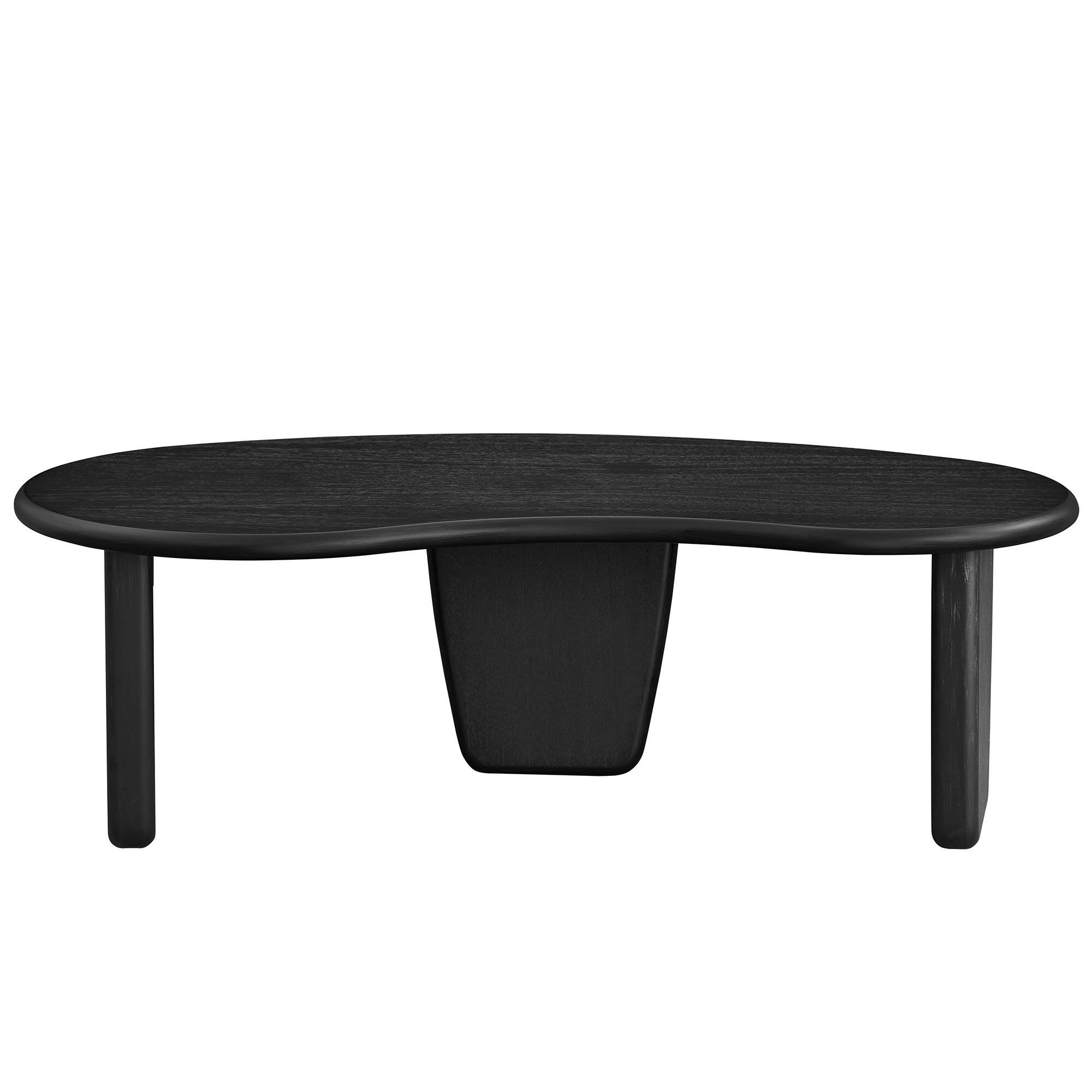 Alt View 4. Modway - Vetra Kidney-Shaped Free Coffee Table by Modway - Black.
