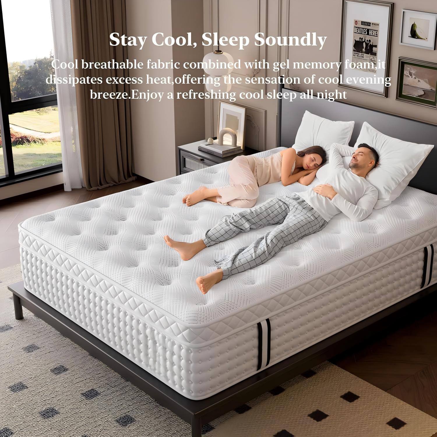 Stay Cool, Sleep Soundly

Cool breathable fabric combined with gel memory foam, it dissipates excess heat, offering the sensation of cool evening breeze. Enjoy a refreshing cool sleep all night
