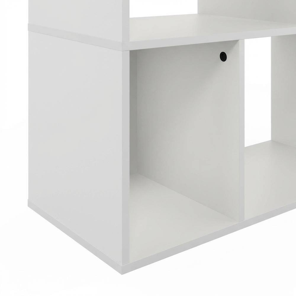 Alt View 2. FurniFact - Engineered Wood Bookcase with Open Shelves for Home Storage - White.
