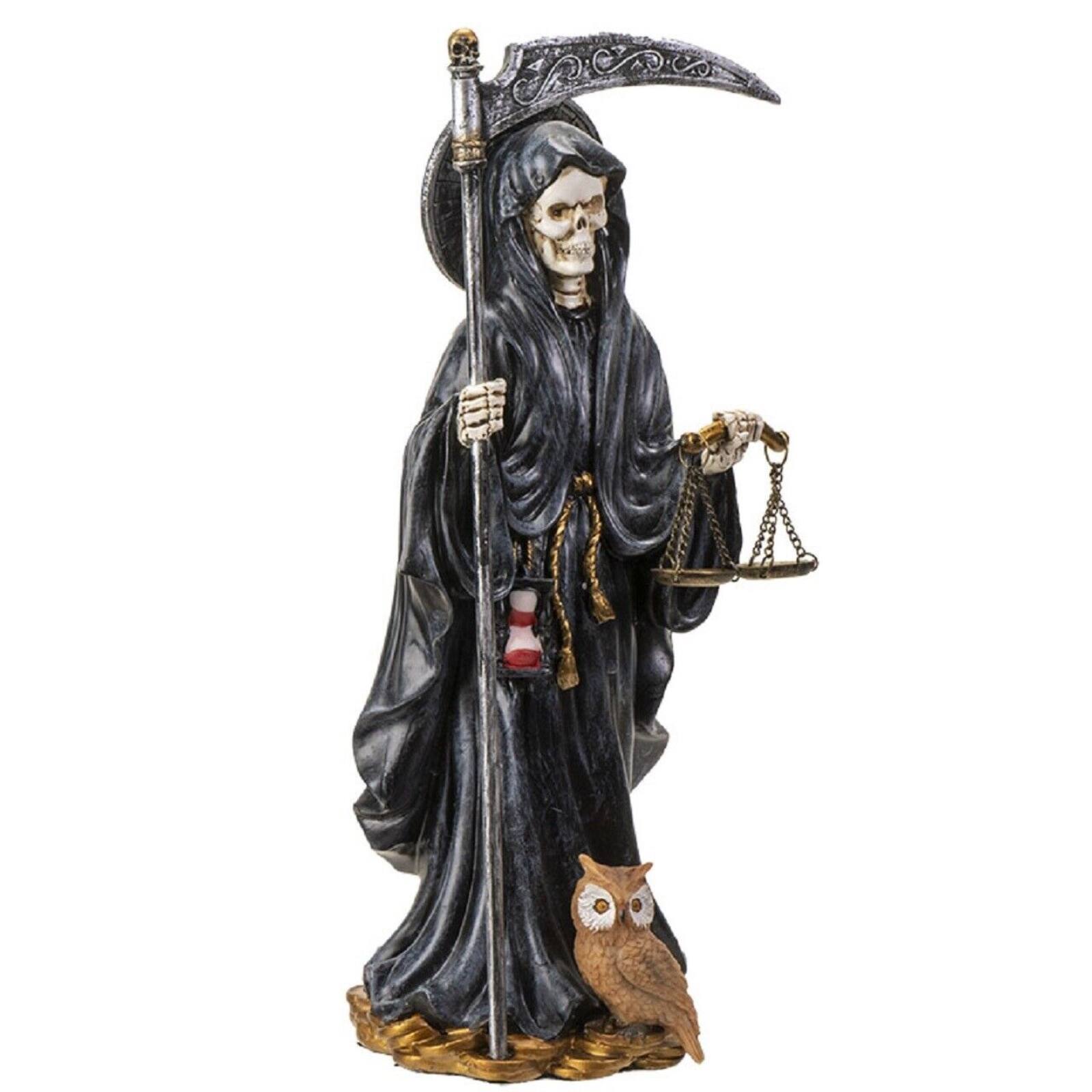 Back. Pacific Trading - Santa Muerte Black Gown Figurine Death 10 Inch.