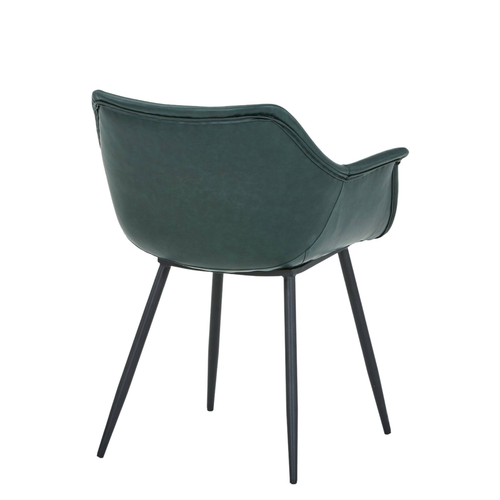 Alt View 8. LeisureMod - Markley Modern Distressed Leather Dining Chair with Iron Legs - Olive Green.