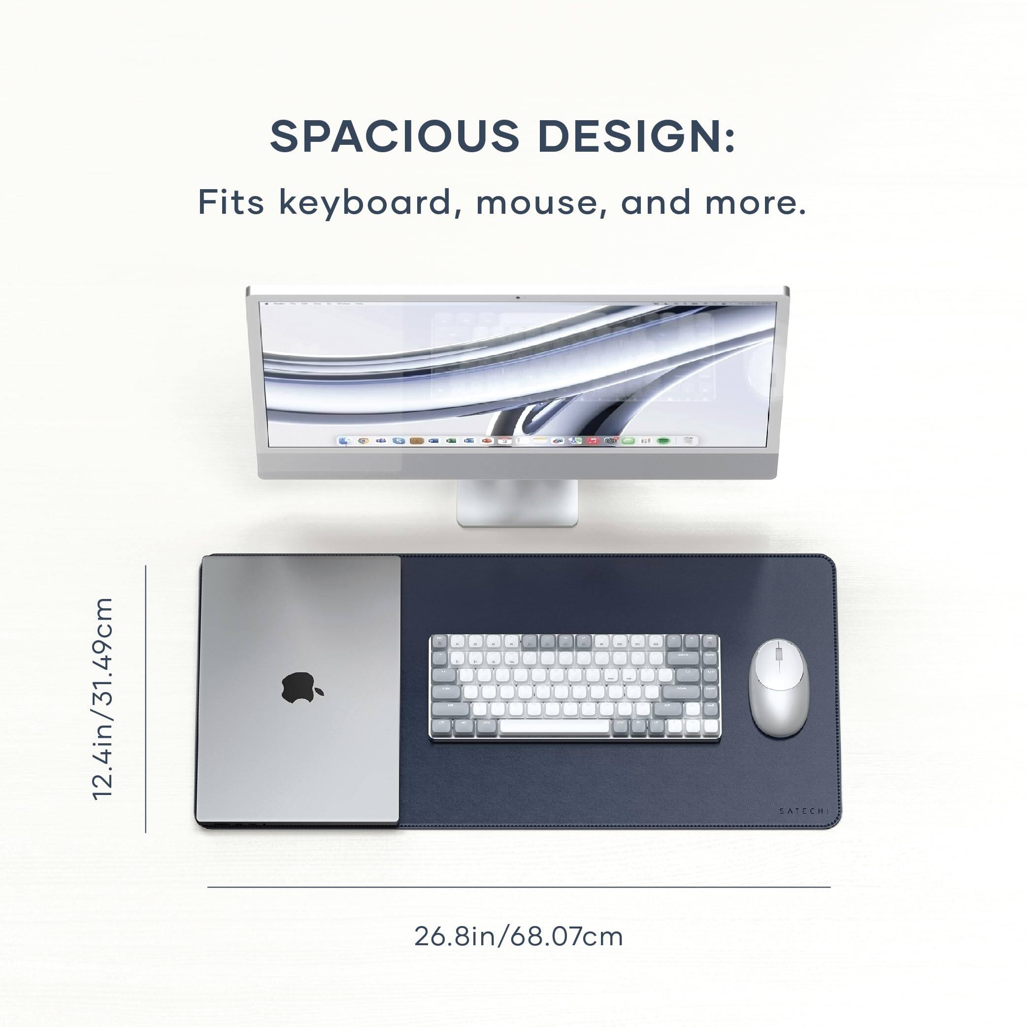 SPACIOUS DESIGN: Fits keyboard, mouse, and more.  
12.4in/31.49cm  
26.8in/68.07cm