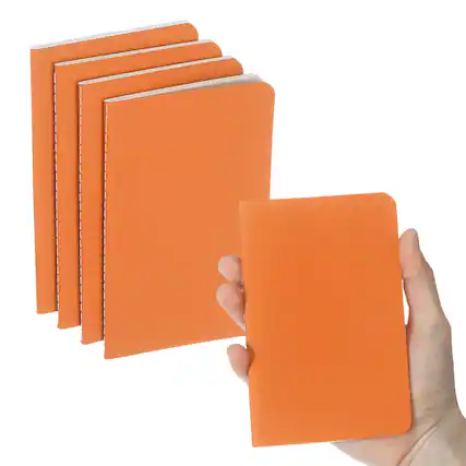 Front. Unique Bargains - 4pcs A6 Notebook, Mini Pocket Kraft Memo Notepads Lined Sketchbook 3.5x5.5 Inch 30 Sheets for Office Travel - Orange.