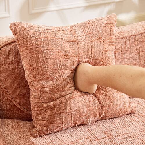 Left. Anysun - Curved 2-Seat Compressed Sofa - Armrests on Both Sides, 2 Pillows, Perfect for Small Apartments & Living Rooms - Pink.