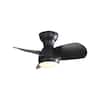 Front. Loheer - Loheer 23 Inch Black Bedroom Ceiling Fan with Light Quiet DC Motor Remote Control Modern Indoor Fan.