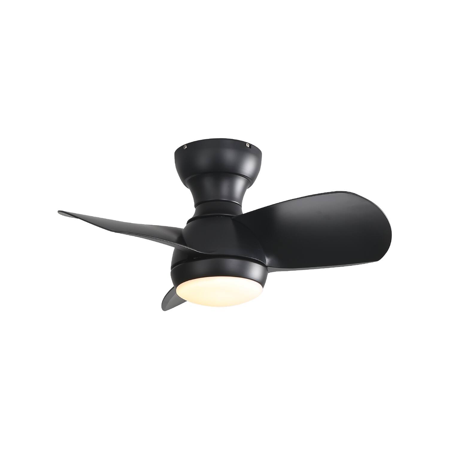 Front. APRILSOUL - 23 Inch Bedroom Ceiling Fan 3 ABS Blades Remote DC Motor Black 18W Led - Black.