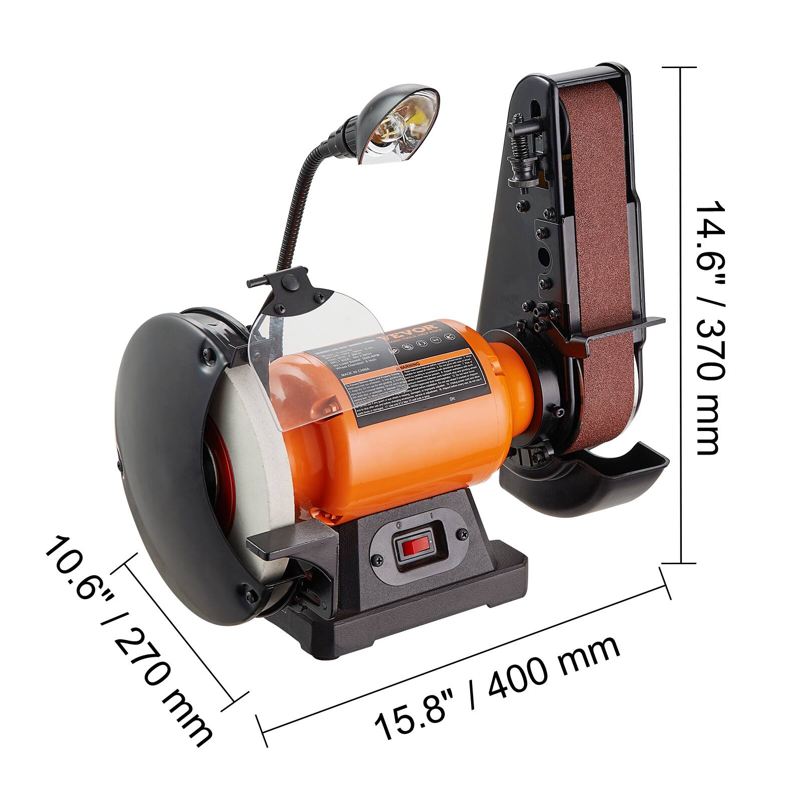 10.6" / 270 mm  
15.8" / 400 mm  
14.6" / 370 mm