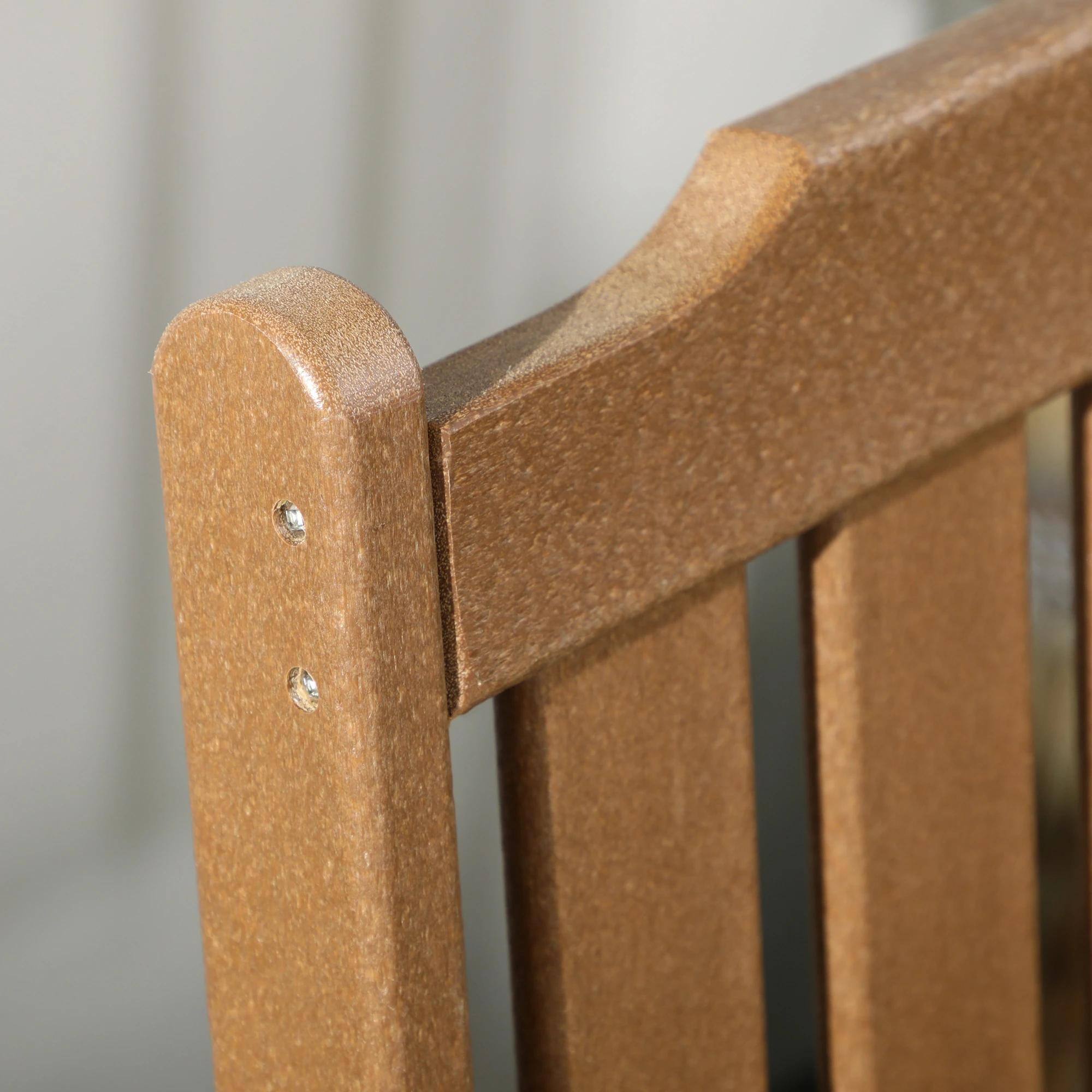 Alt View 2. Resenkos - Resenkos HDPE Patio Seat, Durable Wood-Like Outdoor Chair, Perfect for Garden, Deck, Heavy Duty & Weatherproof,Brown - Brown.