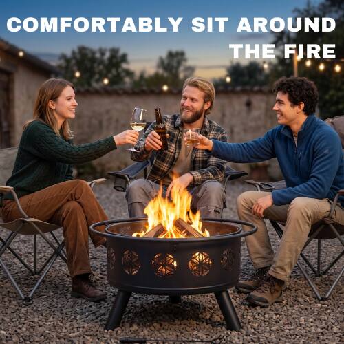 COMFORTABLY SIT AROUND THE FIRE