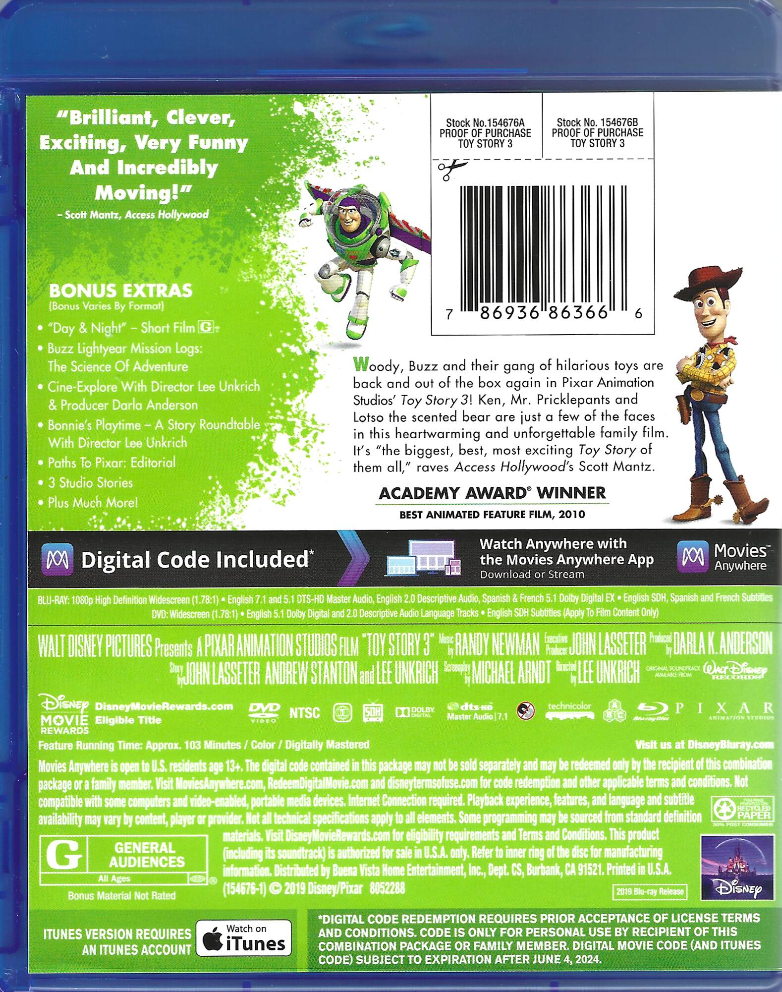 Alt View 1. Toy Story 3   - BLU-RAY.