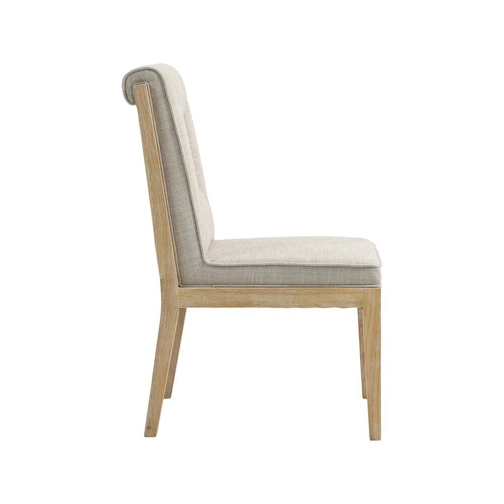 Alt View 3. Meridian Furniture - Gwendolyn Cream Linen Textured Fabric Dining Side Chair, Set of 2 - Beige.