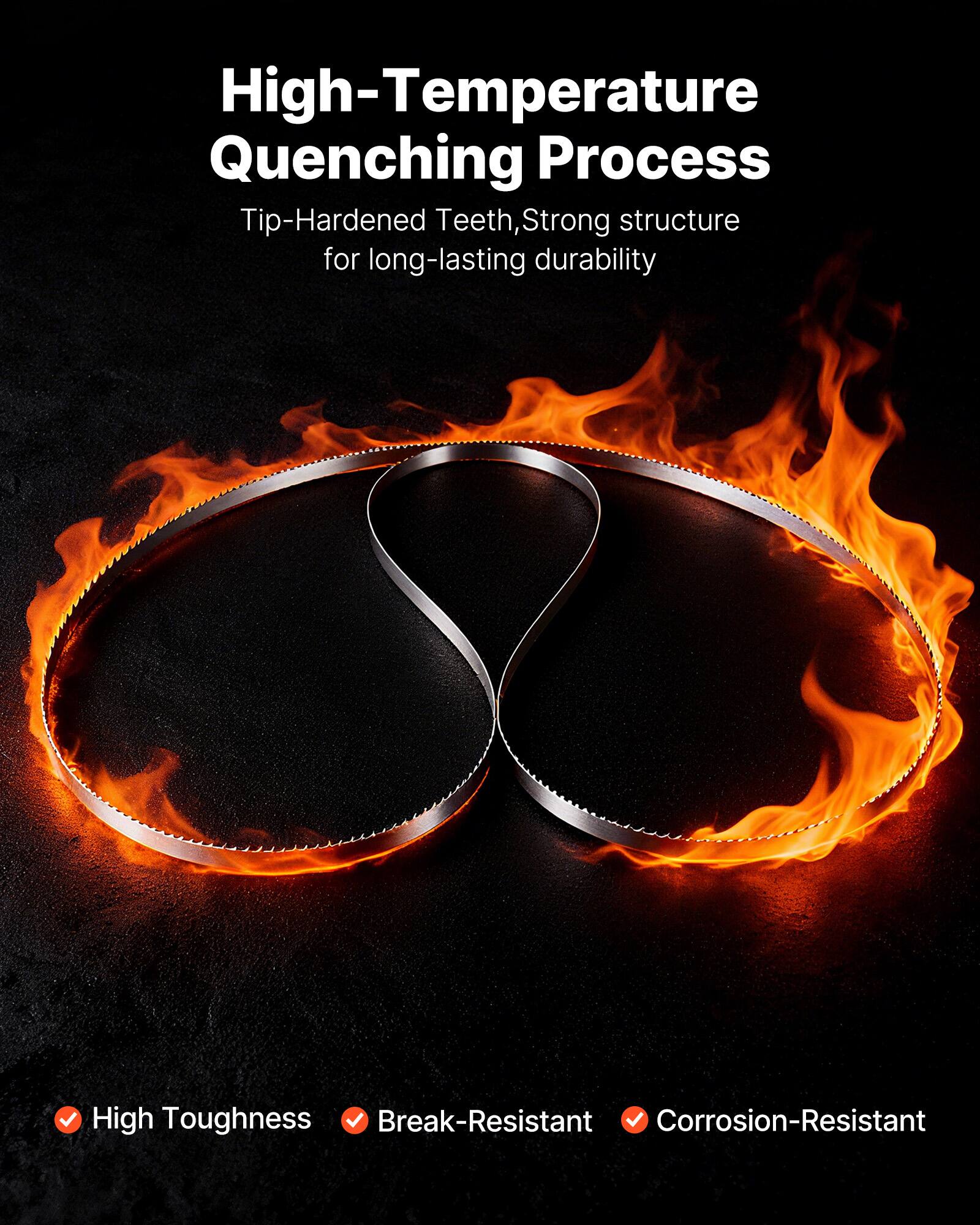 High-Temperature Quenching Process  
Tip-Hardened Teeth, Strong structure for long-lasting durability  

- High Toughness  
- Break-Resistant  
- Corrosion-Resistant