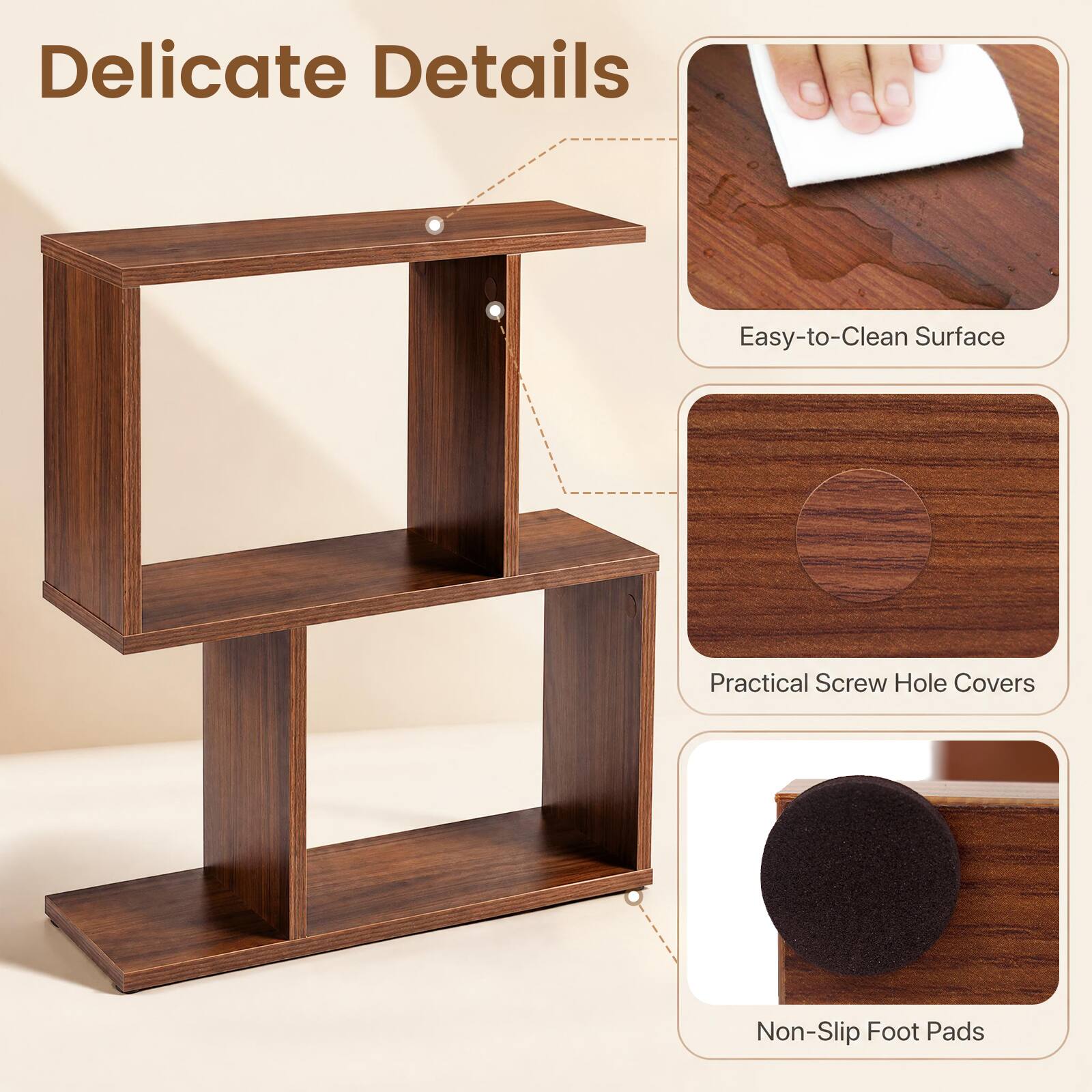 Delicate Details
Easy-to-Clean Surface
Practical Screw Hole Covers
Non-Slip Foot Pads