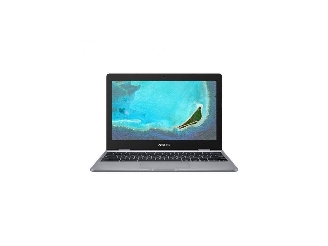 Alt View 1. ASUS - Chromebook C223NA-DH02 11.6" HD Intel Celeron N3350 1.1 GHz up to 2.4 GHz 4GB RAM 32GB eMMC Chrome OS - Gray.